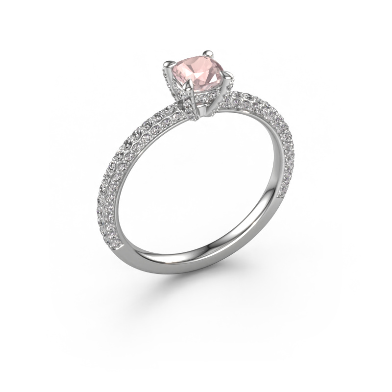 Image of Engagement ring Saskia 2 cus 950 platinum Morganite champagne 4.5 mm