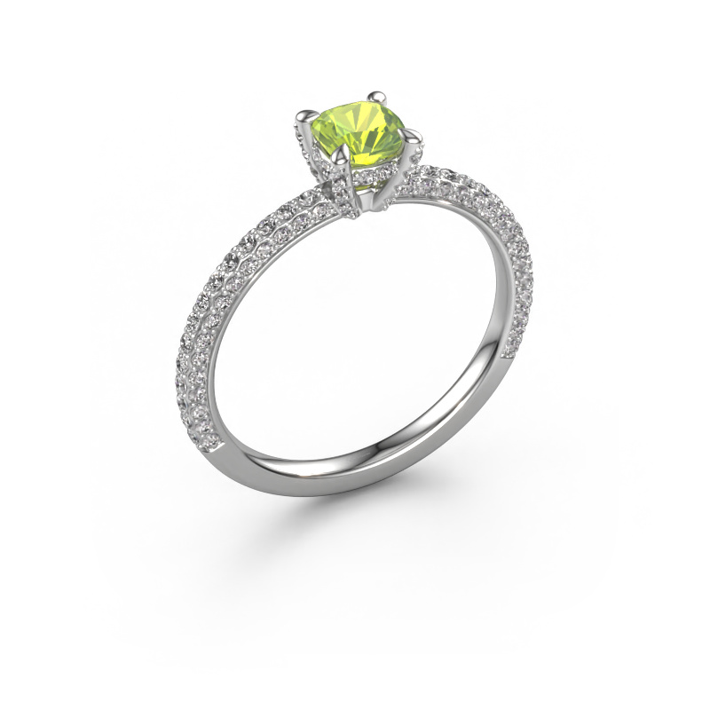 Bild von Verlobungsring Saskia 2 cus 950 Platin Peridot 4.5 mm