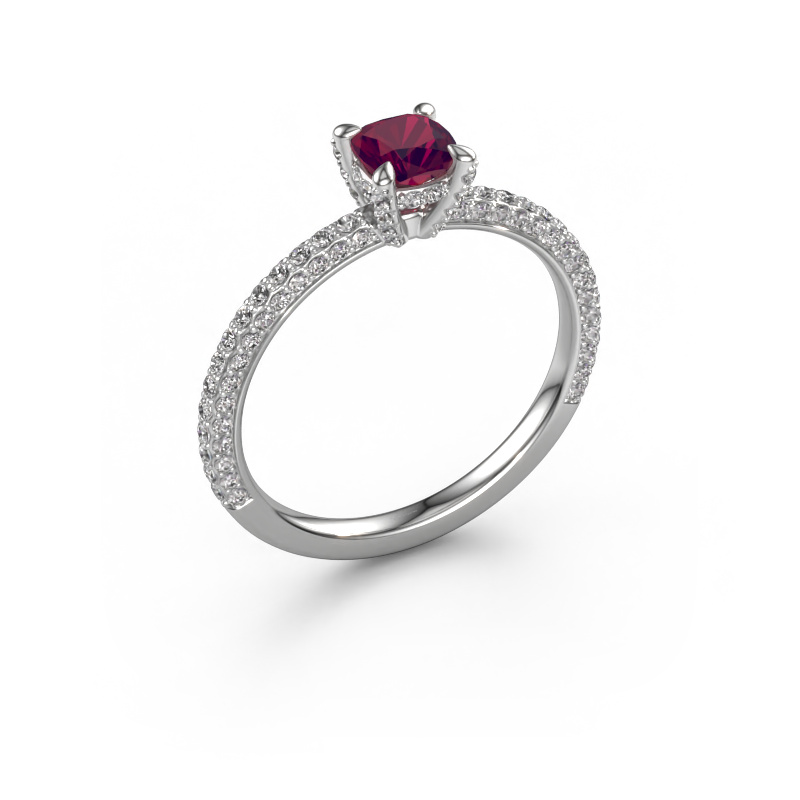 Bild von Verlobungsring Saskia 2 cus 950 Platin Rhodolit 4.5 mm
