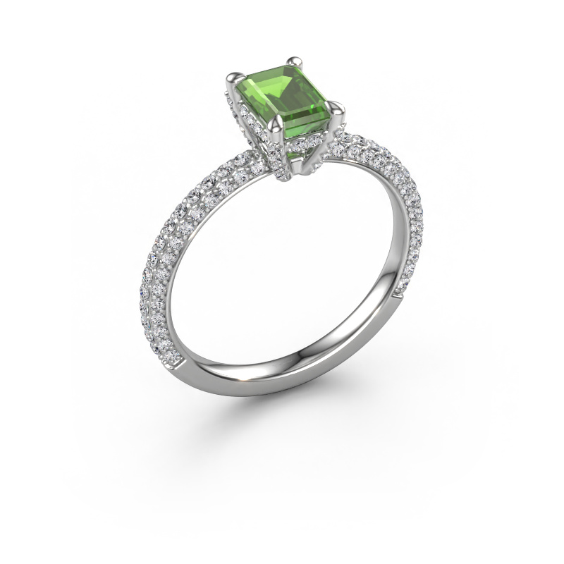 Bild von Verlobungsring Saskia EME 2 950 Platin Turmalin grün 6.5x4.5 mm