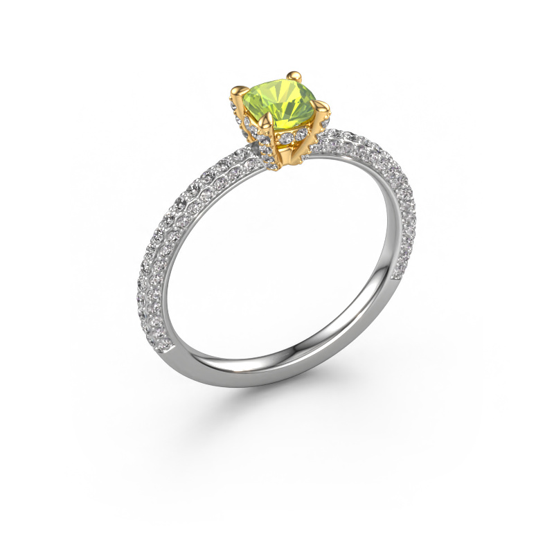 Image of Engagement ring Saskia 2 cus 585 white gold Peridot 4.5 mm