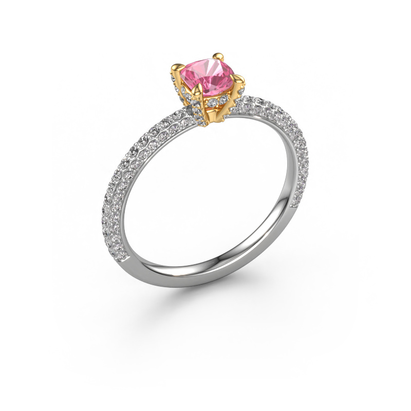 Bild von Verlobungsring Saskia 2 cus 585 Weißgold Pink Saphir 4.5 mm