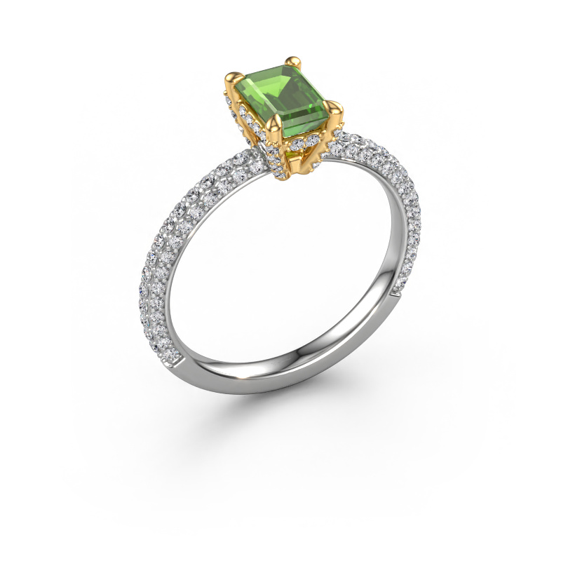 Bild von Verlobungsring Saskia EME 2 585 Weißgold Turmalin grün 6.5x4.5 mm
