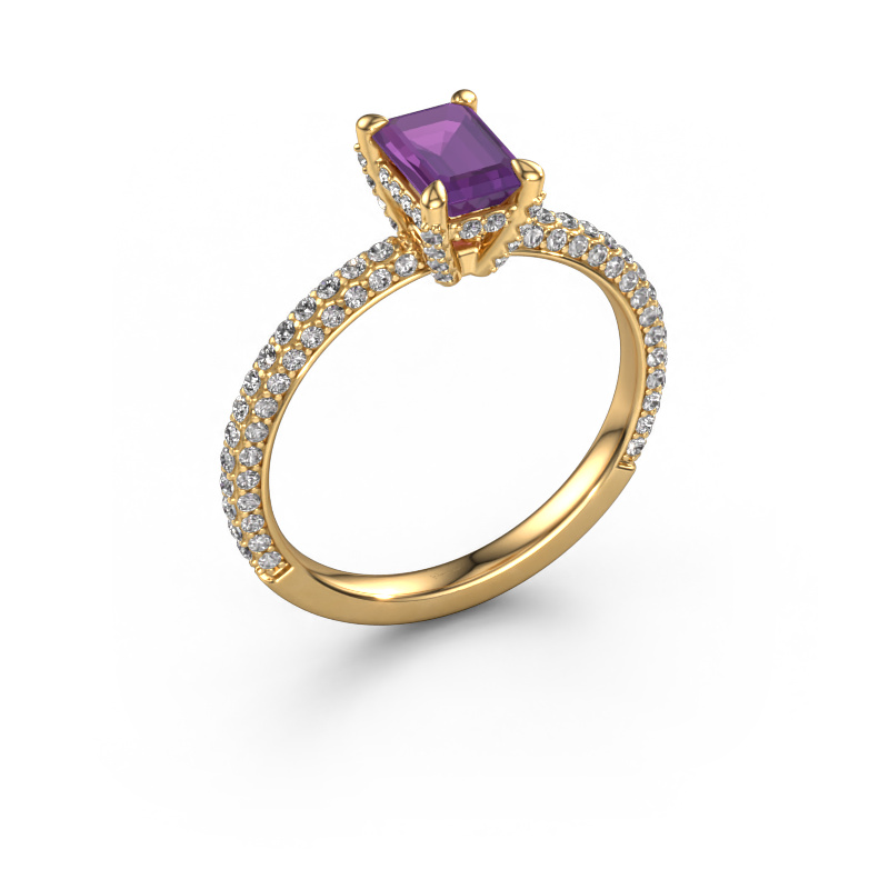 Bild von Verlobungsring Saskia eme 2 585 Gold Amethyst 6.5x4.5 mm