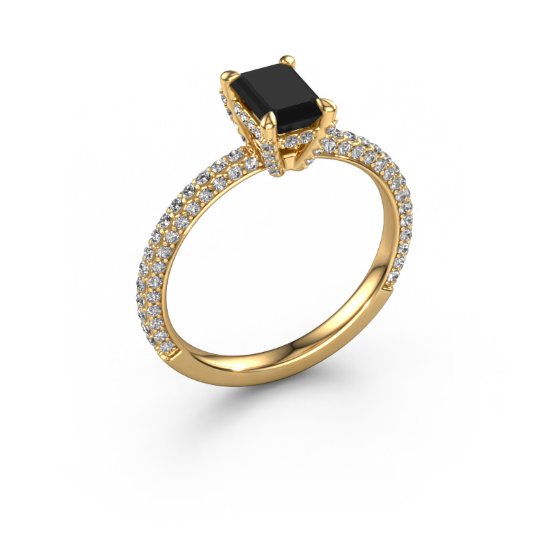 Image of Engagement ring Saskia eme 2 585 gold Black diamond 1.658 crt