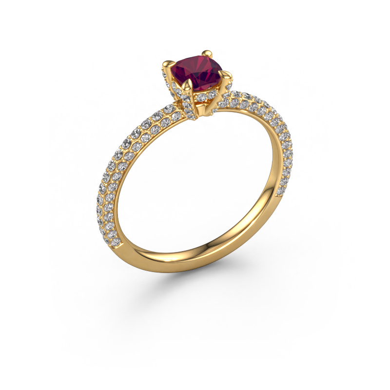 Image of Engagement ring Saskia 2 cus 585 gold Rhodolite 4.5 mm