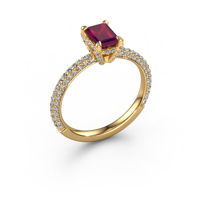 Bild von Verlobungsring Saskia eme 2 585 Gold Rhodolit 6.5x4.5 mm