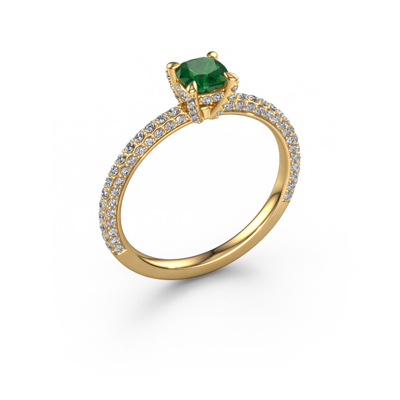 Image of Engagement ring Saskia 2 cus 585 gold Emerald 4.5 mm