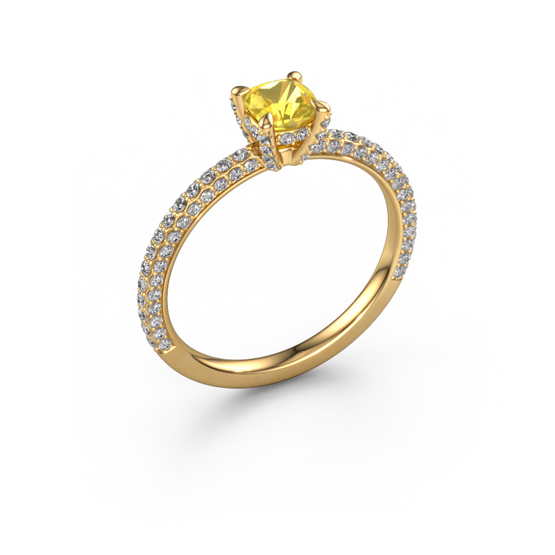 Bild von Verlobungsring Saskia 2 cus 585 Gold Gelb Saphir 4.5 mm