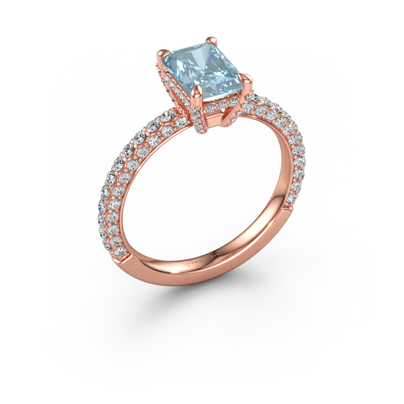 Bild av Förlovningsring Saskia RAD 2 585 roséguld Blå labbodlad diamant 7.5x5.5 mm
