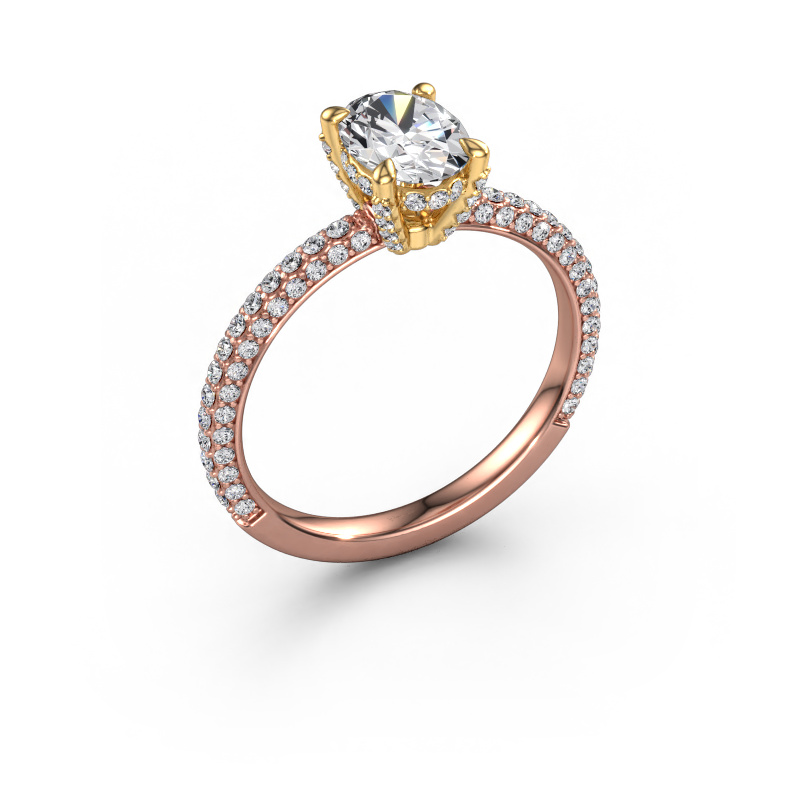 Bild von Verlobungsring Saskia 2 OVL 585 Roségold Diamant 1.412 crt