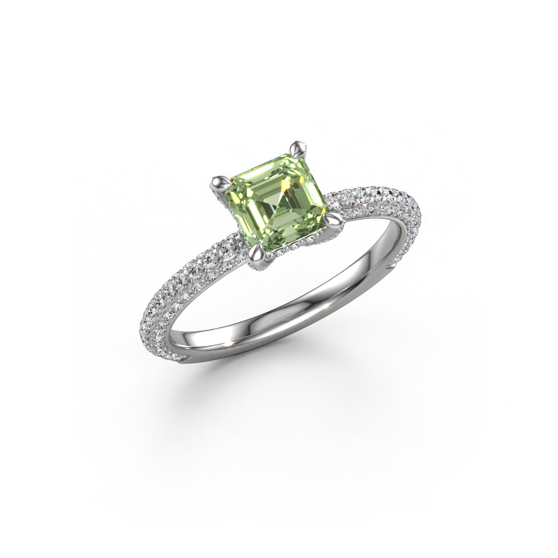 Bild von Verlobungsring Saskia 2 ASH 950 Platin Grüner Labor-Diamant 5.5 mm