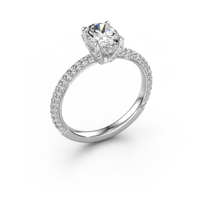 Bild av Förlovningsring Saskia 2 OVL 950 platina Labbodlad diamant 1.412 crt