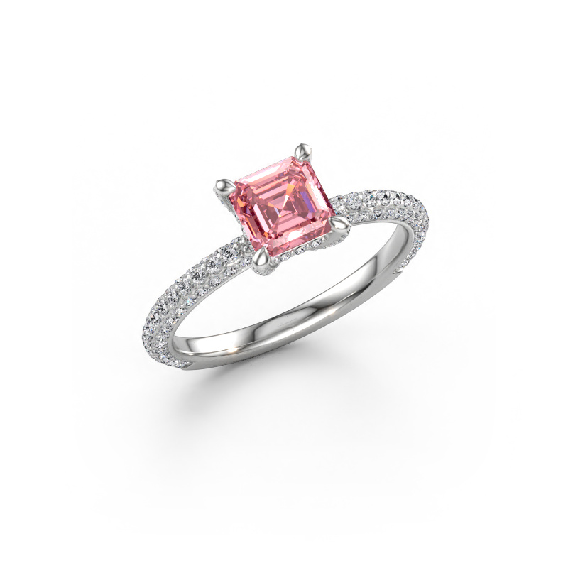 Bild av Förlovningsring Saskia 2 ASH 585 vitt guld Rosa labbodlad diamant 5.5 mm