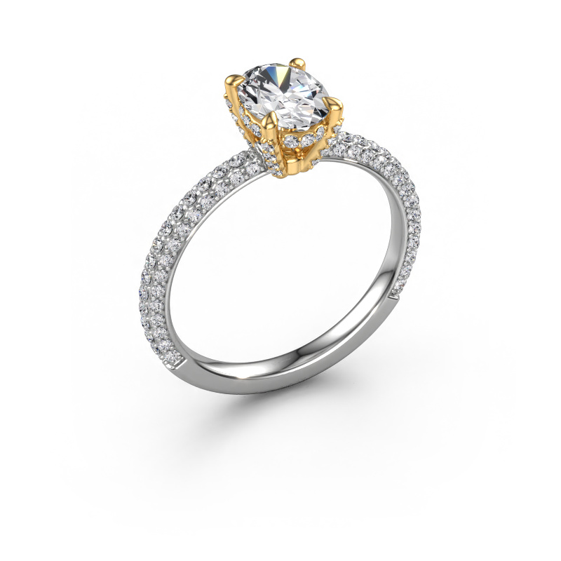Image de Bague de fiançailles Saskia 2 OVL 585 or blanc Diamant 1.412 crt