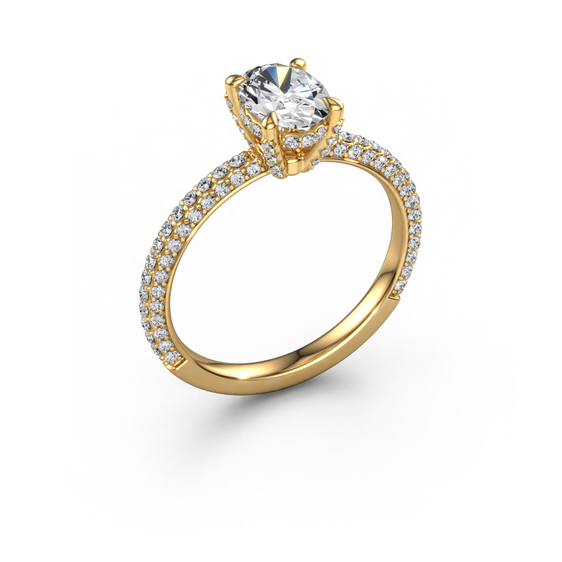 Image of Engagement ring Saskia 2 OVL 585 gold Diamond 1.412 crt