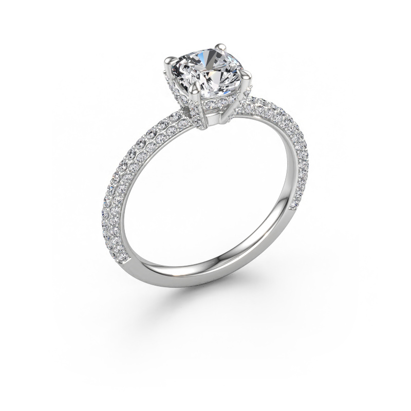 Immagine di Anello di fidanzamento Saskia 2 CUS 585 oro bianco Diamante lab grown 1.912 crt