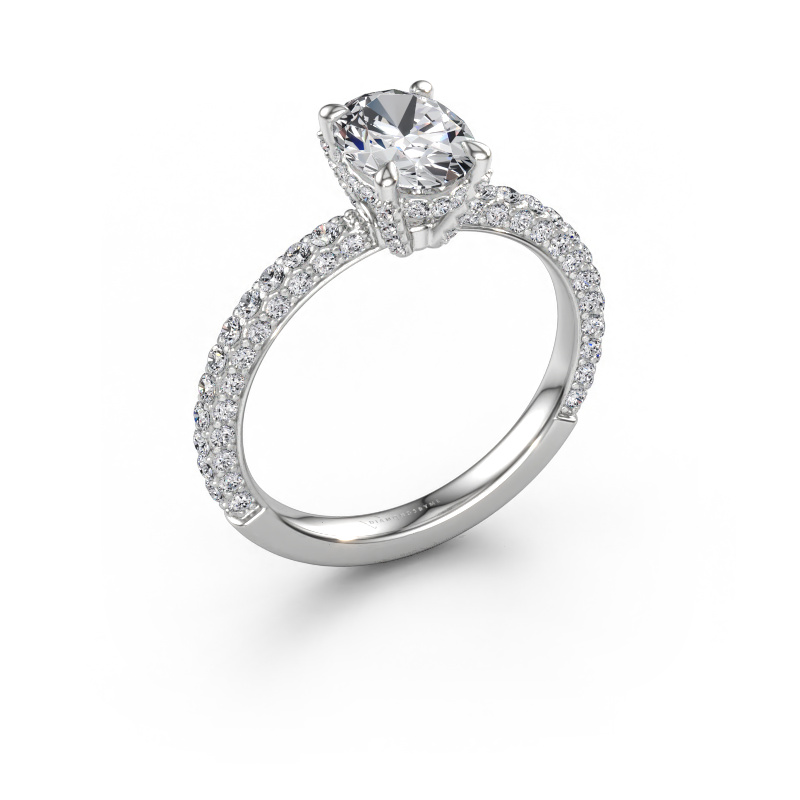 Immagine di Anello di fidanzamento Saskia 2 OVL 950 platino Diamante lab grown 1.798 crt