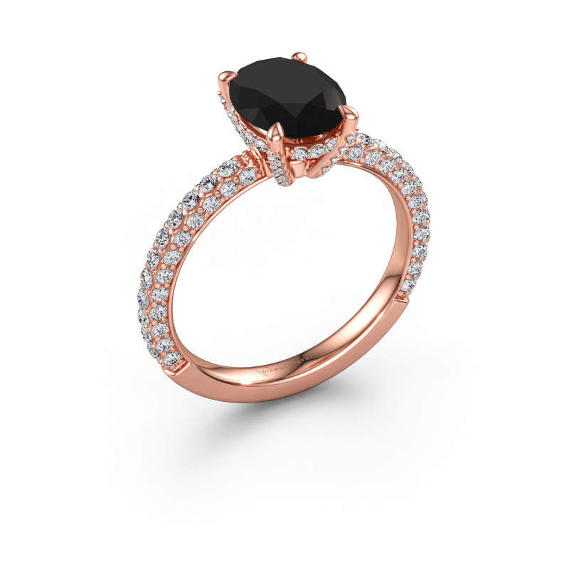 Immagine di Anello di fidanzamento Saskia 2 OVL 585 oro rosa Diamante nero 2.868 crt