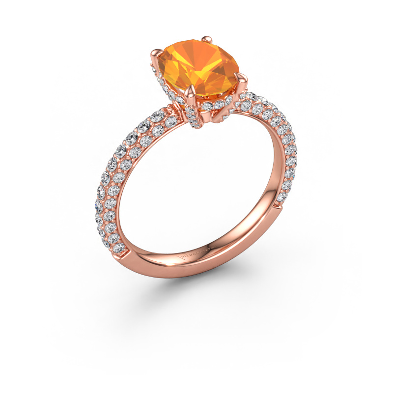 Immagine di Anello di fidanzamento Saskia 2 OVL 585 oro rosa Citrino 9x7 mm
