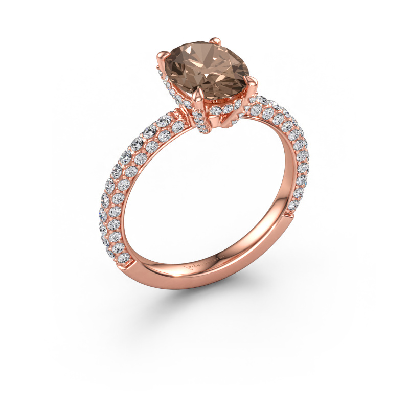 Image of Engagement ring Saskia 2 OVL 585 rose gold Brown diamond 2.508 crt
