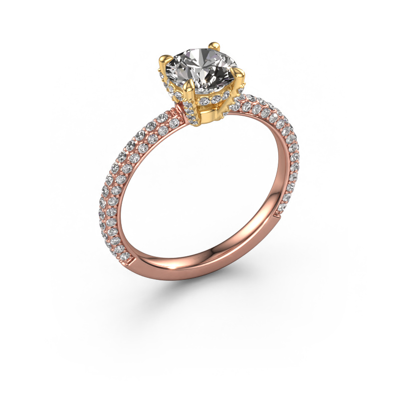 Image of Engagement ring Saskia rnd 2 585 rose gold Diamond 1.612 crt