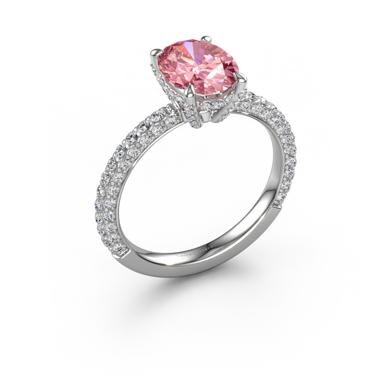 Bild von Verlobungsring Saskia 2 OVL 950 Platin Rosa Labordiamant 9x7 mm