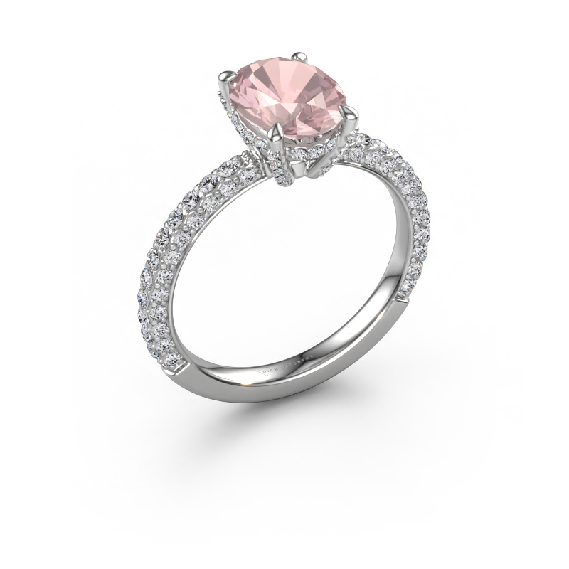 Bild von Verlobungsring Saskia 2 OVL 950 Platin Morganit Champagner 9x7 mm