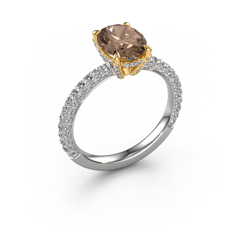 Bild von Verlobungsring Saskia 2 ovl 585 Weißgold Braun Diamant 2.508 crt