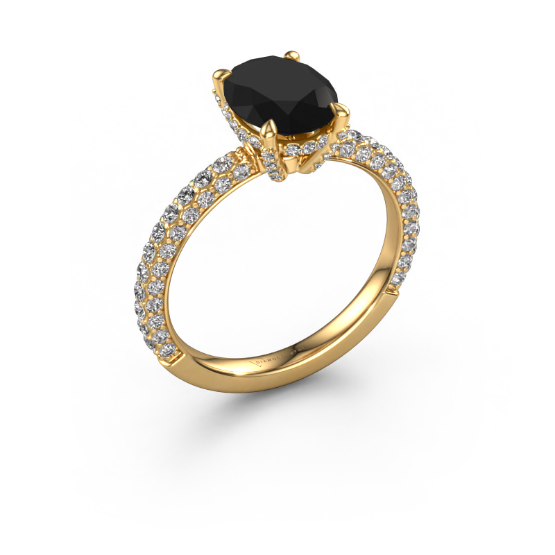 Image of Engagement ring Saskia 2 ovl 585 gold Black diamond 2.868 crt
