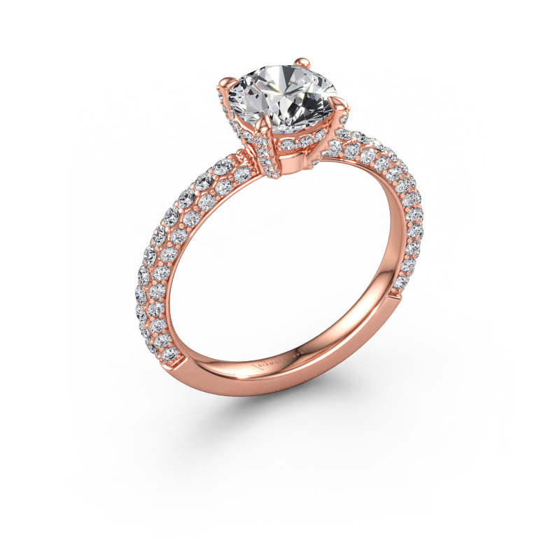 Immagine di Anello di fidanzamento Saskia RND 2 585 oro rosa Zirconia cubica 7 mm