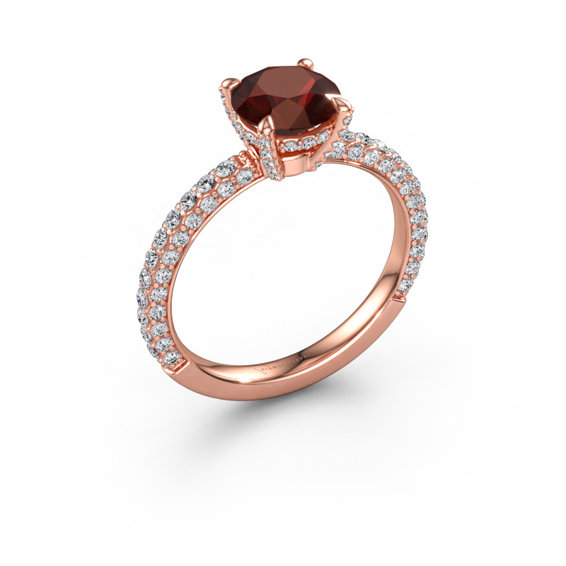 Bild av Förlovningsring Saskia RND 2 585 roséguld Granat 7 mm