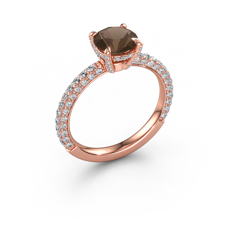 Immagine di Anello di fidanzamento Saskia RND 2 585 oro rosa Quarzo fumé 7 mm