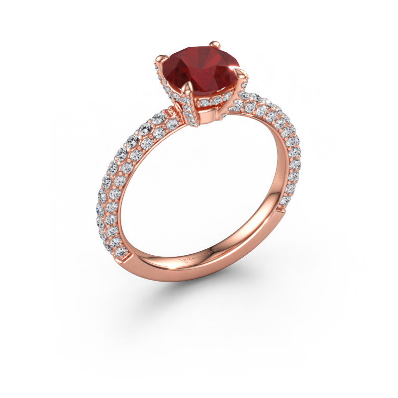Immagine di Anello di fidanzamento Saskia RND 2 585 oro rosa Rubino 7 mm