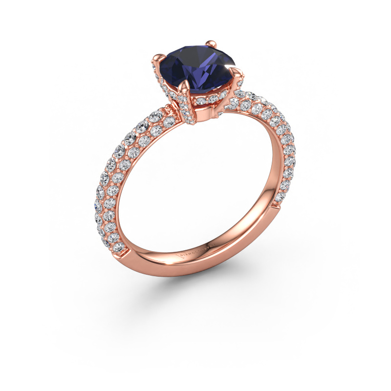 Immagine di Anello di fidanzamento Saskia RND 2 585 oro rosa Zaffiro 7 mm