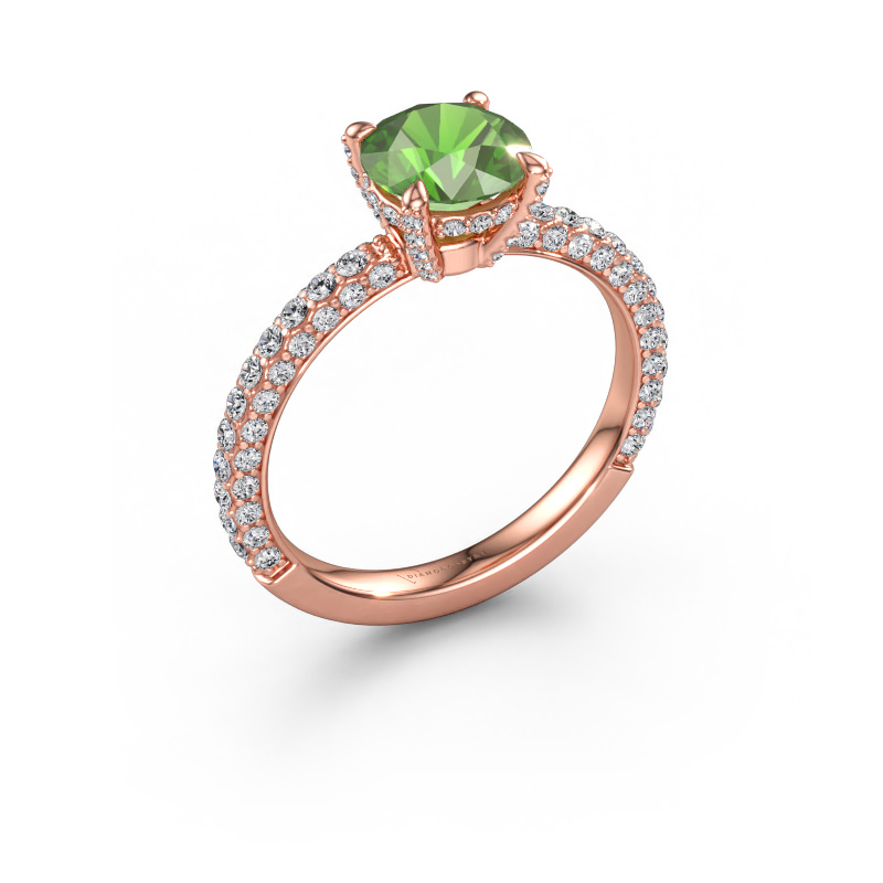 Immagine di Anello di fidanzamento Saskia RND 2 585 oro rosa Tormalina verde 7 mm
