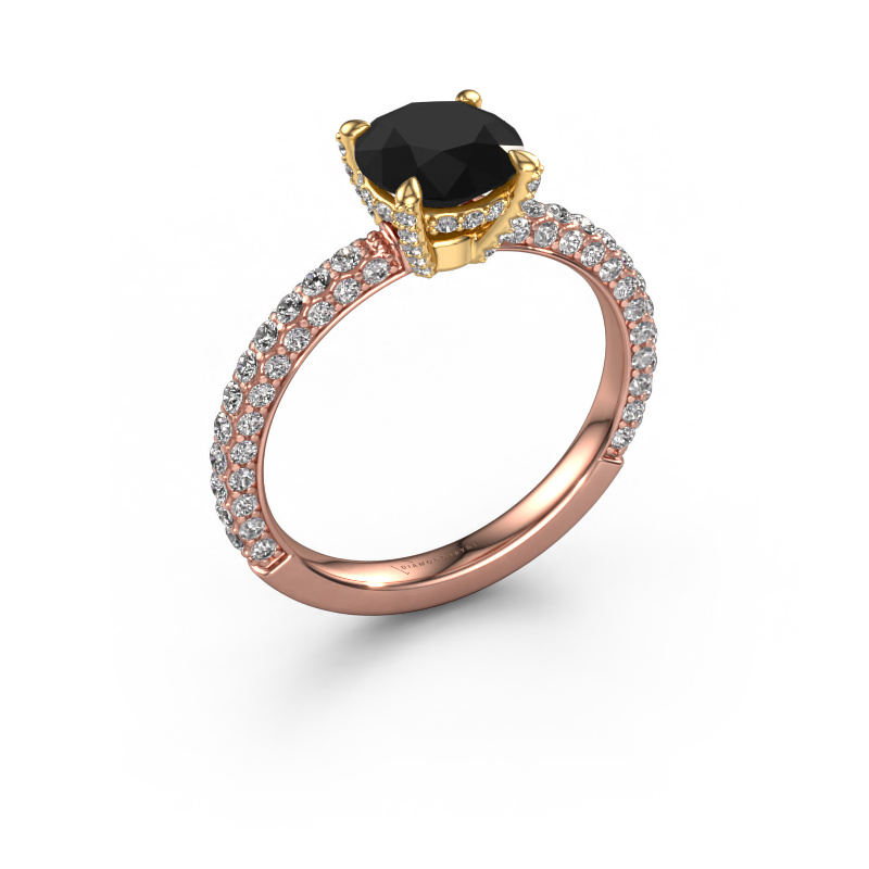 Image de Bague de fiançailles Saskia rnd 2 585 or rose Diamant noir 2.564 crt