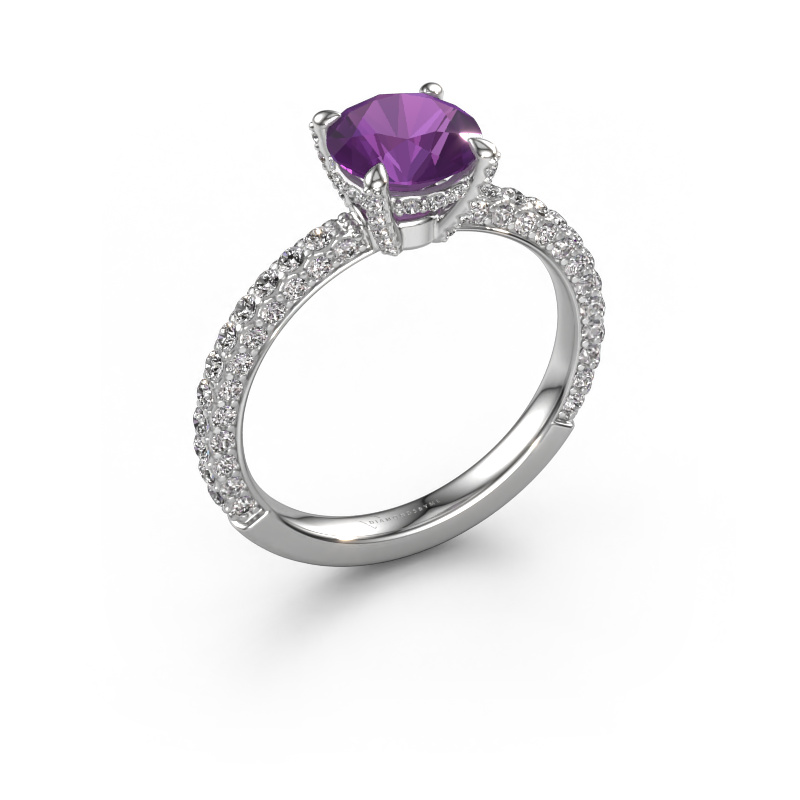 Image of Engagement ring Saskia rnd 2 950 platinum Amethyst 7 mm
