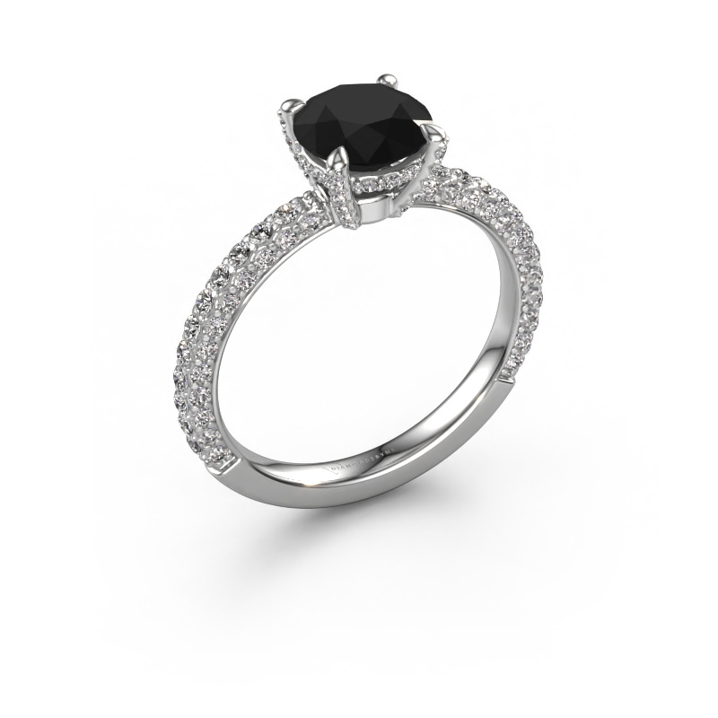 Image of Engagement ring Saskia rnd 2 950 platinum Black diamond 2.564 crt