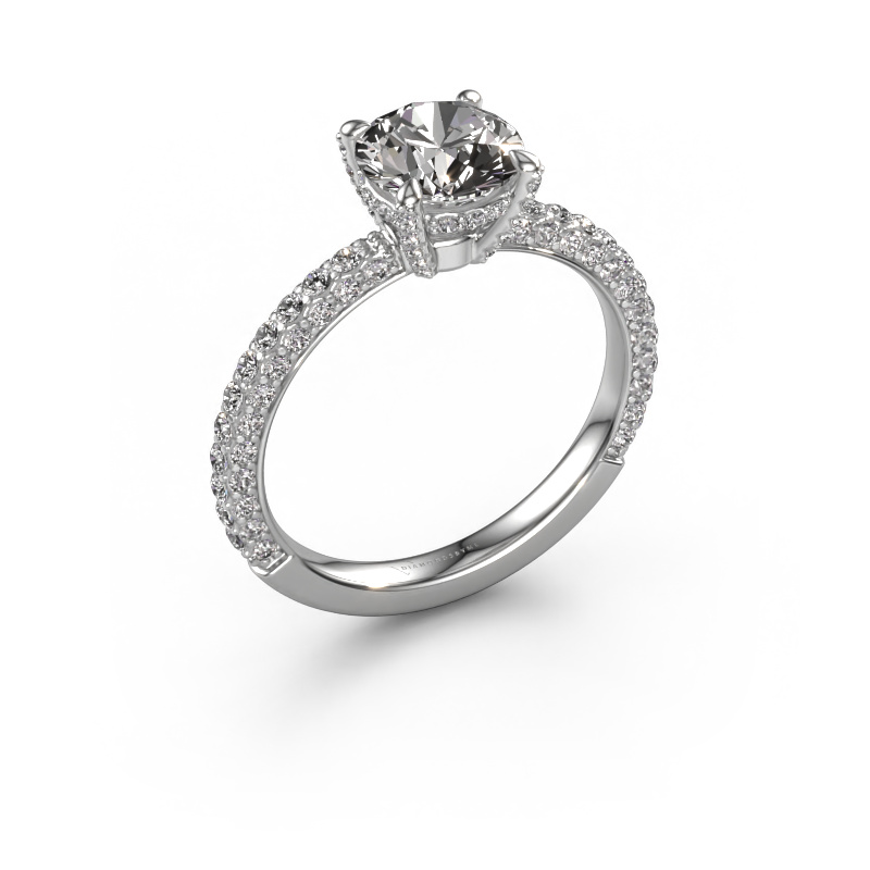 Image of Engagement ring Saskia rnd 2 950 platinum Custom diamond 7 mm
