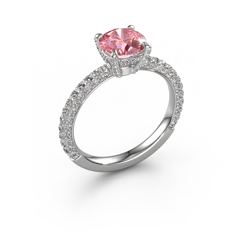 Image de Bague de fiançailles Saskia rnd 2 950 platine Diamant synthétique roze 7 mm