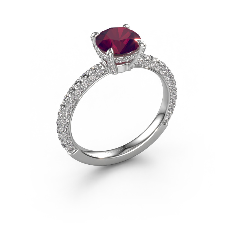 Image of Engagement ring Saskia rnd 2 950 platinum Rhodolite 7 mm