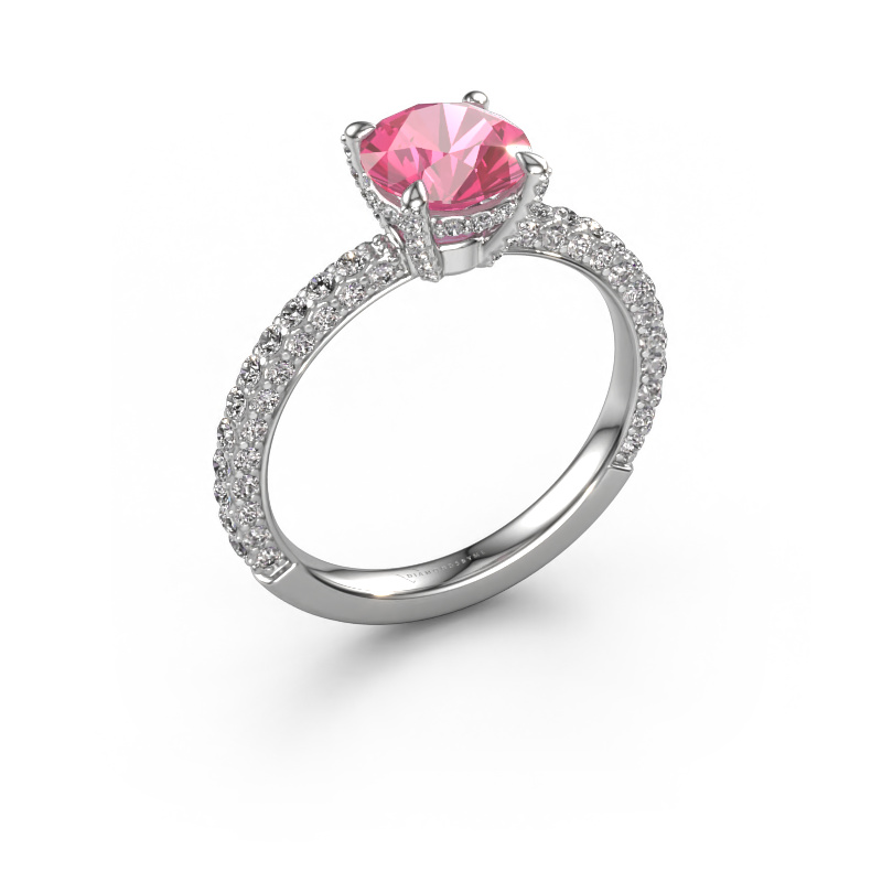 Bild von Verlobungsring Saskia rnd 2 950 Platin Pink Saphir 7 mm