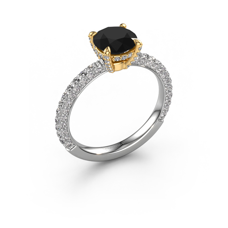 Image de Bague de fiançailles Saskia rnd 2 585 or blanc Diamant noir 2.564 crt