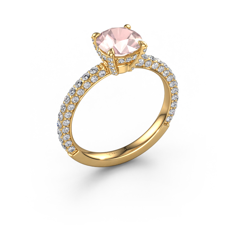 Image of Engagement ring Saskia RND 2 585 gold Morganite champagne 7 mm