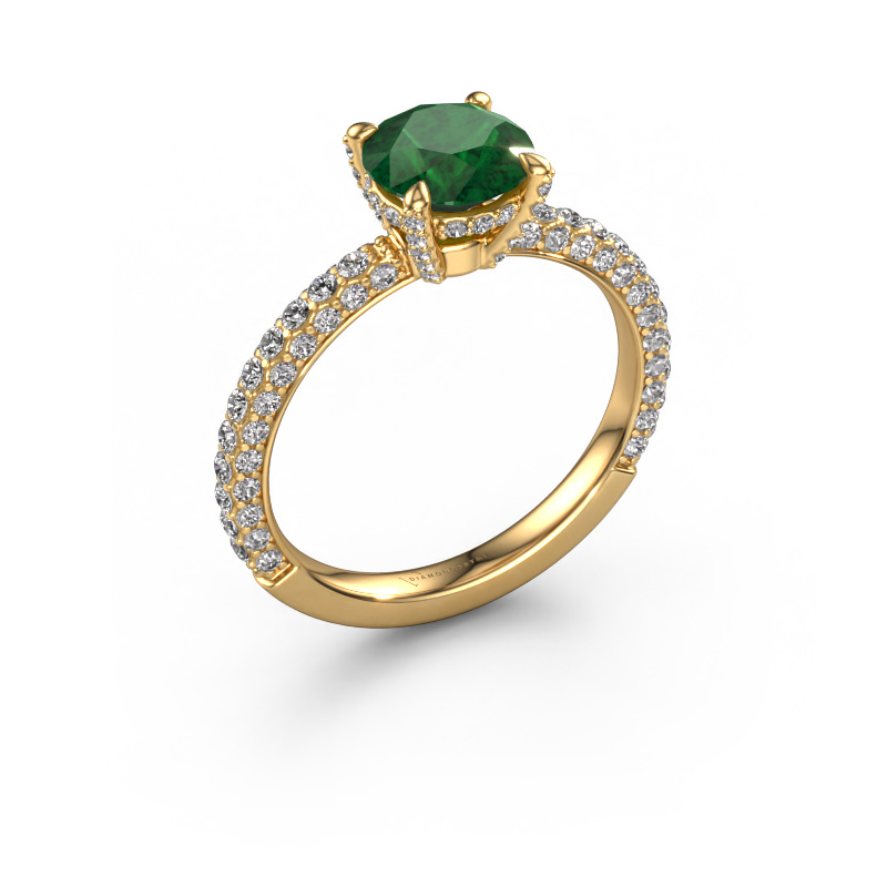 Image of Engagement ring Saskia rnd 2 585 gold Emerald 7 mm