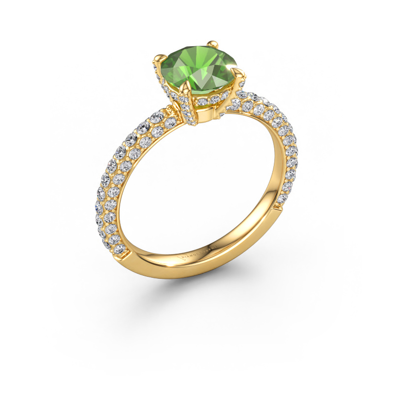 Bild von Verlobungsring Saskia RND 2 585 Gold Turmalin grün 7 mm