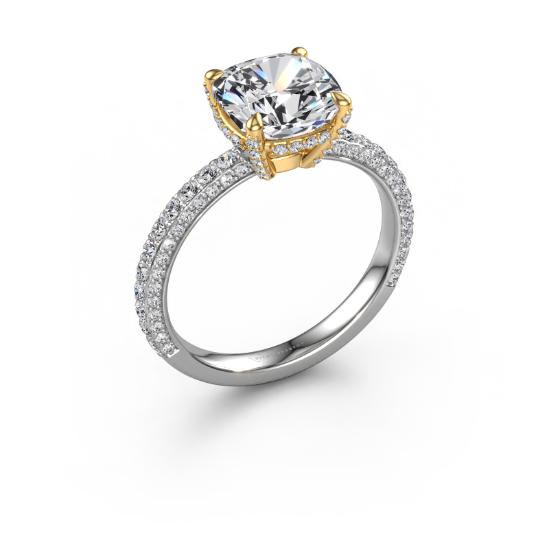 Image de Bague de fiançailles Saskia 2 CUS 585 or blanc Diamant synthétique 3.284 crt