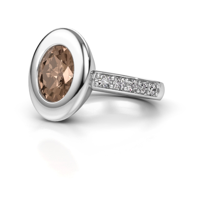 Afbeelding van Ring Selene 2 950 platina Bruine diamant 2.10 crt