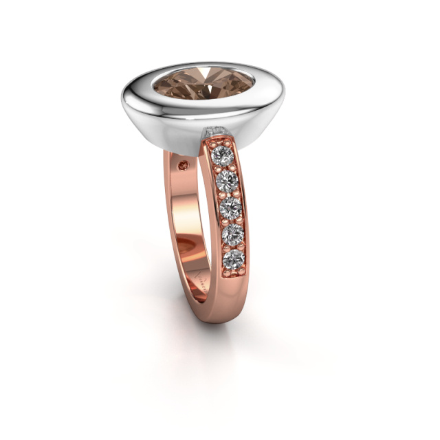 Afbeelding van Ring Selene 2 585 rosé goud Bruine diamant 2.10 crt